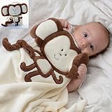 Baby-Touch Baby Plush Unisex Easy-Sleep Blanket, Monkey. Super-Soft Lightweight. Free Ebook Gift. by