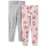 Carter's(カーターズ) レギンス2枚組(ピンクフローラル/グレー) 12M(9-12ヶ月) [並行輸入品] [Baby Product]