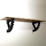 木製 ウォールシェルフ 飾り棚 ディスプレイラック 壁掛け棚 インダストリー インテリア 男前な飾り棚 -7