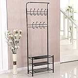 Yaheetechメタル多目的コートスタンド、吊り下げフック style 2 ブラック YA-2705