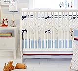 My Baby Sam First Mate 3 Piece Crib Bedding Set, Blue/Navy/Red/White by My Baby Sam [並行輸入品]