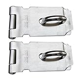 OUNONA 南京錠ハプス・ドア・クラスプ・ドア・ロック・ゲート・ラッチ4インチ、ステンレス・スチール仕上げ、シルバー キャビネットのドアを固定する 2個入