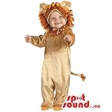 かわいいハロウィンベージュライオン幼児子供サイズコスチューム変装