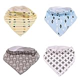 Meily バンダナ 型 赤ちゃんのトライアングルよだれかけ コットン 4枚組セット