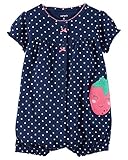 カーターズ Carter's ロンパース 半袖 ショートオール ベビー 女の子 ネイビー水玉＆いちご(9months(67-72cm)) [並行輸入品]