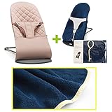 【今治タオルブランケットセットYE】babybjorn（ベビービョルン）バウンサー Bliss オールドローズ（バウンサーカバーイエローストライプ）