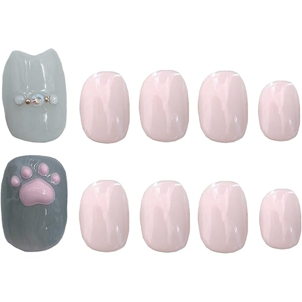 Amazon | 猫 ネイルチップ 肉球 ショート | 834NAIL | ネイルチップ 通販