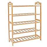 玄関がスッキリする シューズラック 竹製ラック 靴棚 収納能力抜群 天然竹 多機能 スリム (5段:67*24*90)