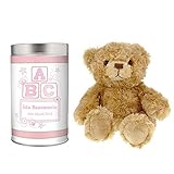 Pink ABC Teddy in a Tin - Personalised Gift by C.P.M.