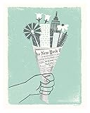 アメリカ ブルックリン発 TWO ARMS (トゥーアームズ) おしゃれ インテリア アートプリントポスター シルクスクリーン Mサイズ Bouquet City NYC M ﾌﾞｰｹｯﾄｼﾃｨ ﾆｭ