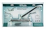 Aqua Plumb 1558090 8-Inch Fancy Polished Chrome Kitchen Faucet Teapot Handles Chrome Plastic Cover w
