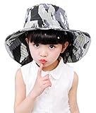 帽子 子供 女の子 ハット 男の子 キャップ 春夏 日よけ帽子 サンバイザー 可愛い 迷彩柄 UVカット サーフハットドローコード付き ギッズ用ぼうし アウトドア お出かけ用 通学 通園 つば広ハット