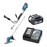マキタ 充電式草刈機 Uハンドル分割棹 18V（高容量5.0Ah）バッテリー1個、充電器付き （MUR183UDZ＋BL1850＋DC18RC）