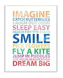 The Kids Room by Stupell "Imagine, Smile, Dream Big" Wall Plaque Art [並行輸入品]