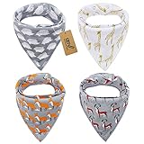 iZiv 4枚ベビービブ【食事用スタイ】防水よだれかけベビー0-2歳（カラー1）