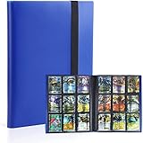 ポケットトレーディング カードアルバム、9ポケット仕様 360枚収納、サイドローディングPPポケット、ポケモンカードと互換性のあるカードバインダーポケットサイズ (ブルー)