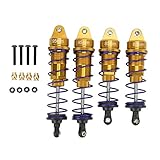 RCフロントリアショックアブソーバー RCカーダンパーバランスドライビング調整可能な油圧アルミ合金は1/10 RC車両の腐食を防ぎます(金)