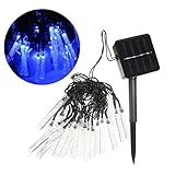 Kangnice 20 LED 3.2 M Solar Ice Piton妖精文字列ライトランプウェディングXmasパーティーDecorアウトドア Total length 3.2m ブルー Kang
