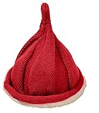 Plus Nao(プラスナオ) あったかボア入りニット帽 キッズ とんがり くるくる つんつん 帽子 男の子 女の子 ベビー 防寒 BOY GIRL 赤ちゃん KID レッド