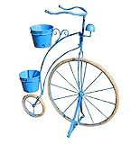ZENGAI レトロ 植木鉢 鉄 自転車モデリング 浮動小数点 バー ショーケース ディスプレイスタンド フラワースタンド ( 色 : 青 )