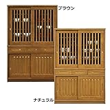 日本製 シック 幅120cm 高さ180cm ダイニングボード 引き戸 完成品 (ナチュラル)