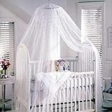 Sealike Cute Baby Mosquito Net Nursery Toddler Bed Crib Canopy Netting Hanging Ring with Stylus (Whi
