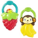 Bright Starts Berry Vibrating Teether, Set of 2 - Berry/Peel [並行輸入品]