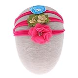 Prettyia 赤ちゃん　弾性　ヘッドバンド　フローラ　ヘアバンド　素晴らしい　贈り物　3個入り　全8色 - ローズレッド