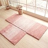 homigooオーバル/長方形型ラグピンクMat for Kids部屋Shaggyとソフトラグのベッドルーム/バスルームnon-silp玄関ドアマット 15''x23''(40*60cm)
