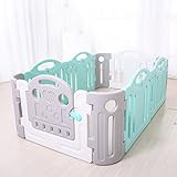 Costway 8パネルベビープレイペンラージキッズアクティビティセンタールームディバイダートイピンク屋内、120 * 190cm（6 Gate + 4 Monolithic）