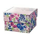 東京堂 フラワー資材 リバティプリント シースルーボックス  ビューティ&ブルー LB000016-112