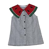 (プタス)Putars ベイビー服 子供服 女の子 ワンピース ドレス ギンガム柄 スイカ柄 可愛い オシャレ プリンセス 通園 発表会 旅行 誕生日 記念日 プレゼント 6ヶ月-3歳