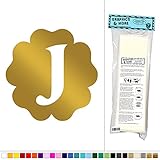 文字J in Flower初期 – Fun Kids女の子ベビー部屋 – ビニールステッカーデカール壁アート装飾 ゴールド 061116W5359_MetallicGold