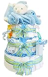 Goodnight Bear 3 Tier Diaper Cake (Blue (Boy)) by Gifts to Impress