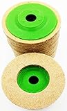 (FIS-I) フェルト バフ ディスク グラインダー 100mm セット 鏡面 仕上げ 研磨 表面 加工 処理 サンダー 用 工具 ５枚 １０枚 １５枚 インパクト マジック ドリル 道具 グリーン