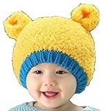 【SEBLES】 ベビー 耳 キュート ニット 帽 スヌード 2点 セット 赤ちゃん 6カ月 ～ 4歳 全4色 サイズ 46cm ～ 52cm クロスセット (Ｂ：イエロー)
