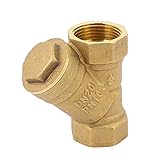 uxcell 水ゲートシングル方向弁 24.5mmメススレッド径 デュアルポート 真鍮