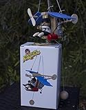 Wupper Airlines Weighted Hanging Mobile Wooden Airplane Blue by From There To Here