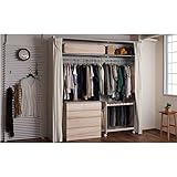 カーテン付きクローゼットロッカー　上棚付き　（スタンダードタイプ）　ホワイト色