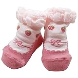 《秋冬春対応》(日本製) Pample Mousse(パンプルムース) いちご柄立体ソックス 9cm~11cm/PK NO.DP-73608