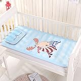 ベビーシーツ　ベビーひんやりマット　冷感敷パット　寝ござ　ひんやりの敷きマット　ベビー用ひんやりシーツ　枕付き　お昼寝マット　 ベビーシート　接触冷感　赤ちゃん用　夏用　通気　暑さ対策　快適 (A)