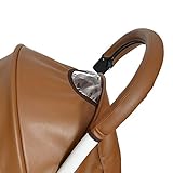 ?ベビーカー 赤ちゃん 保護　ハンドル 乳母車 カバー ビーカー アームレストカバー ハンドルPU レザーカバー ブラウン