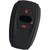 ZIAN スバル 車用 スマートキーカバー シリコン製三つボタン スマートキーケース クロストレック レヴォーグ レガシィ B4 インプレッサ G4 WRX S4 STI XV スマピタくん K15 など 専用設計（MY-SBR3J） (ブラック2(