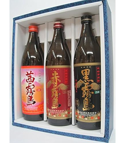 Amazon.co.jp: 赤霧島・黒霧島25度・白霧島20度 飲み比べ 900ml×3本