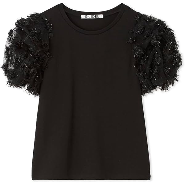 SNIDEL - Snidelスナイデル  ブラック メローカットトップス SNIDEL（スナイデル）の「メローカットトップス（Tシャツ