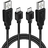 2Pack Charging Cable for PS4 Controller, Micro USB Cord Charging Compatible with PlayStation 4 Controller - Black