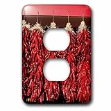 3dRose lsp_208254_6 Chili Peppers Drying In The Sun, Velarde, New Mexico, USA - 2 Plug Outlet Cover 