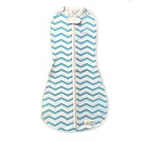 Woombie Original One-Step Baby Swaddle ~ Aqua Chevron (Big Baby 14-19 lbs) by Woombie