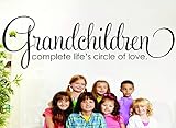 デザインwith Vinyl Rad 631 3 Grandchildren Complete Life 's円のLove Family祖父祖母おばあちゃんおじいちゃんQuoteビニール壁デカール 2