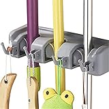 Prawey（TM） キッチンホームIC882055のための多機能3ポジション4フックキッチンウォールマウントハンガーストレージモップブラシほうき主催ホルダー